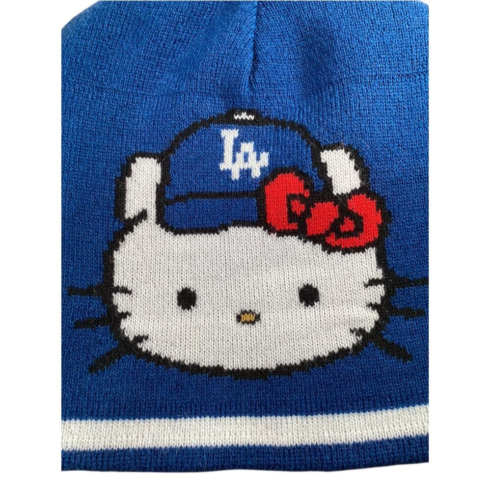 Los Angeles Dodgers x Hello Kitty Reversible Beanie Knit Hat Blue White